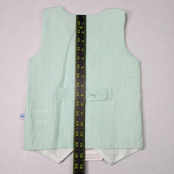 Ruffle Butts Toddler Seersucker Vest 3T Mint Easter Child Ring Bearer Wedding - Picture 14 of 14